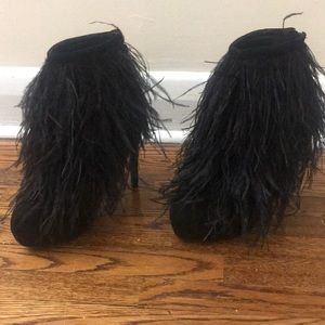 Feathered Ankle Boots